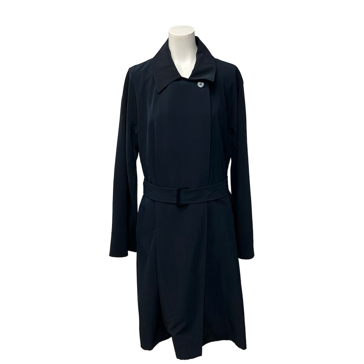 Max Mara Trench Coat 42 M Navy Long Sleeve Autumn Winter