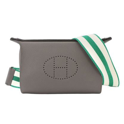 Hermes Vide Poche Shoulder Bag Togo Etain Vert Vertigo Silver