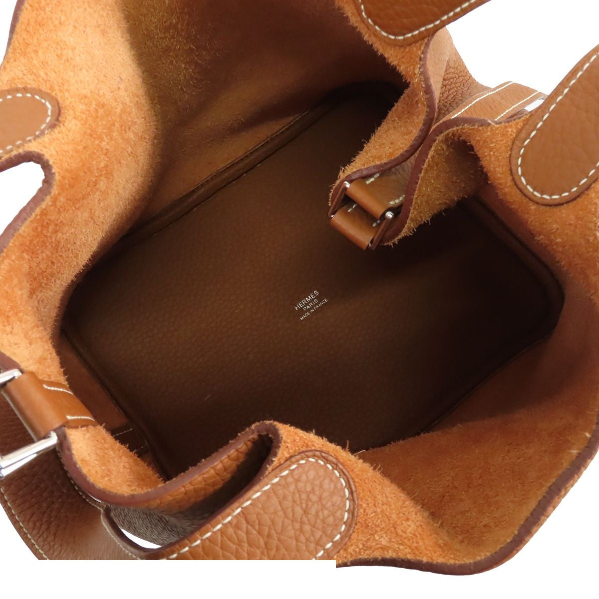 Hermes Picotin MM Gold Silver Taurillon Clemence Handbag — view 5