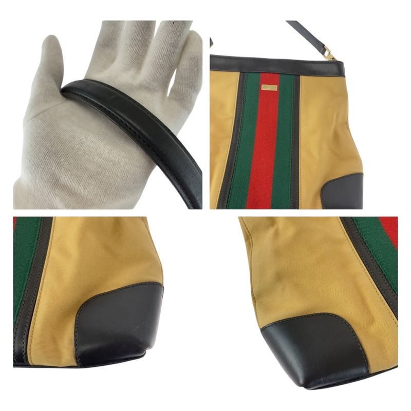 Gucci Sherry Line Beige Red Green Silver Hardware Canvas 001 4231 Shoulder Bag