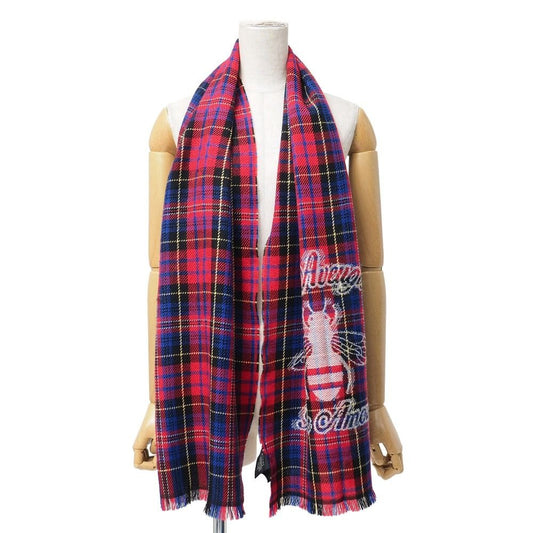 Gucci L'aveugle Par Amour Shawl Check Fringe Scarf