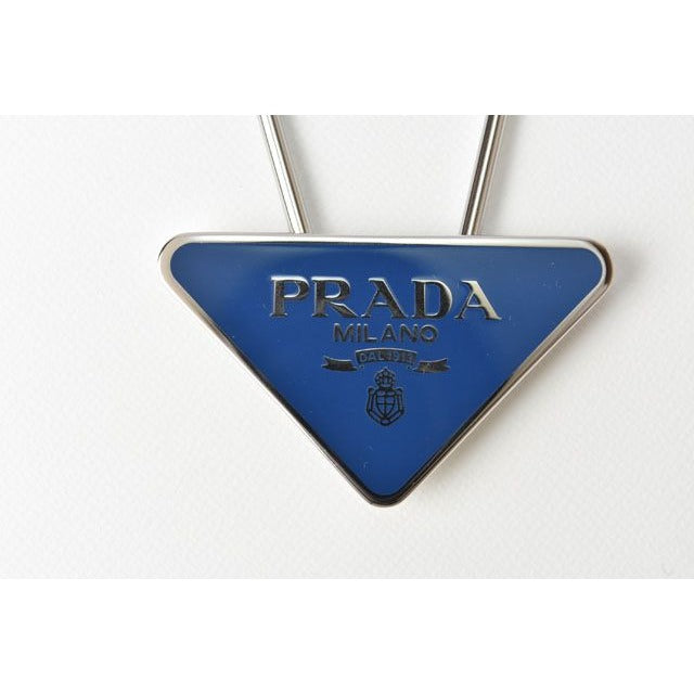 Prada Key Ring Holder Charm Triangle Cobalt — view 2