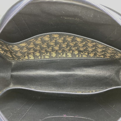 DIOR Handbag Vintage Boston Bag Navy Blue Canvas Trotter Women Men