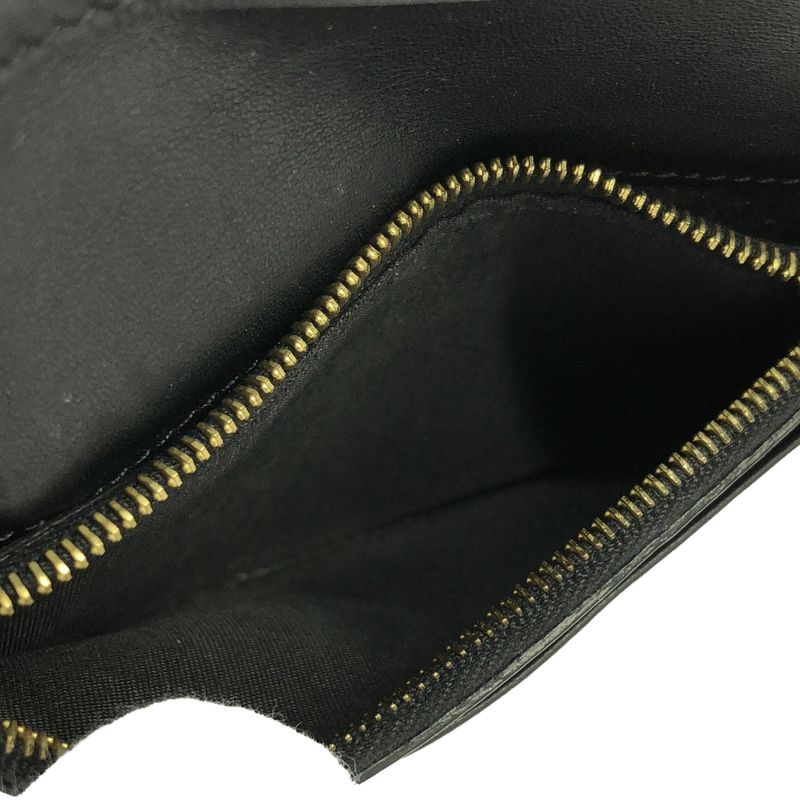 Celine Phoebe Period Frame Chain Mini Wallet in Black Gold