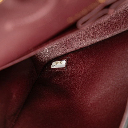 Chanel Matelasse 25 Coco Mark Double Flap Chain Shoulder Bag Black Caviar Skin