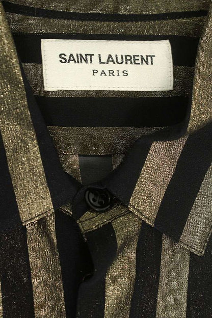 Saint Laurent Paris 564172 Y006h Stripe Transparent Long Sleeve Shirt Men 37