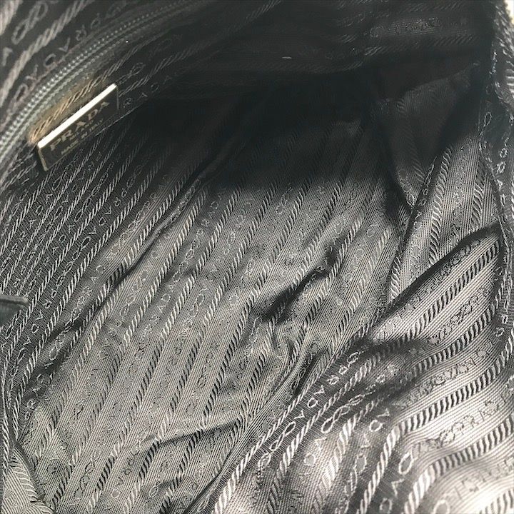 Prada Triangle Logo Nylon Tessuto Chain Tote Camel