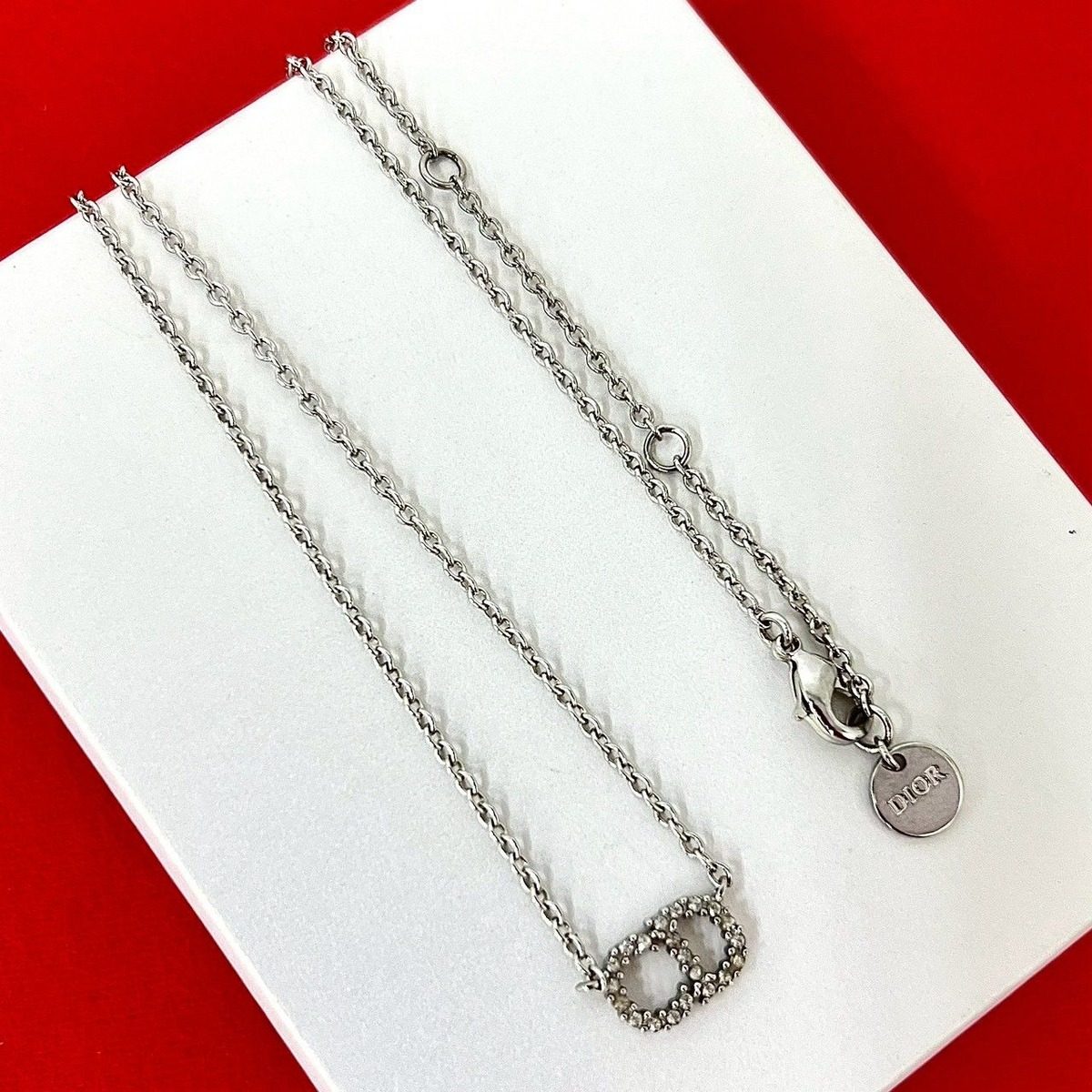 Dior Clair de Lune Plated Necklace Pendant Silver
