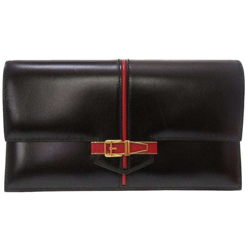 Hermes Ettrivert Box Calf Black Gold Hardware 00 Vintage Clutch Bag