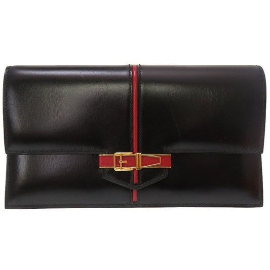 Hermes Ettrivert Box Calf Black Gold Hardware 00 Vintage Clutch Bag