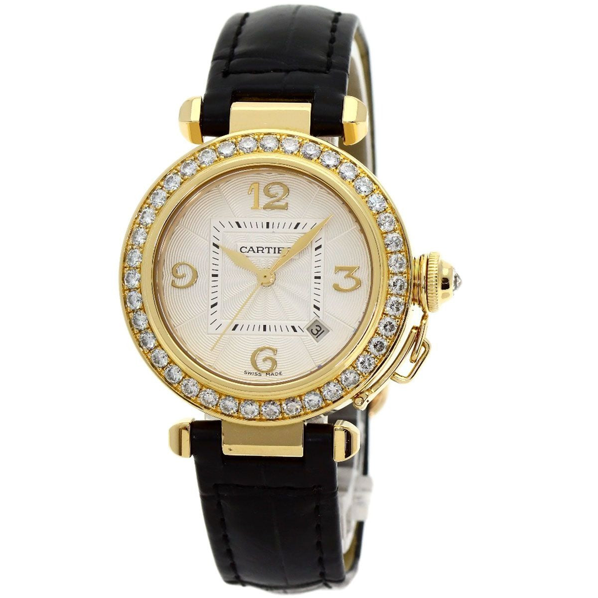 Cartier Pasha Bezel Diamond Watch 18K Yellow Gold