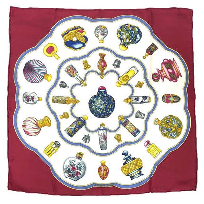 Hermes Carre 45 Scarf Pourvu Qu'on Ait L'ivresse Perfume Pattern Silk Gold
