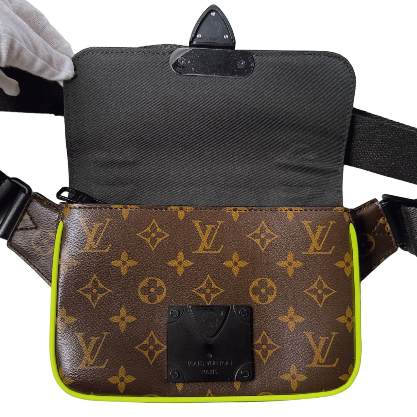 Louis Vuitton Monogram Macassar S Lock Sling Bag — view 2