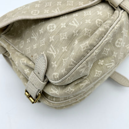 Louis Vuitton Monogram Mini Lin Saumur 30 Crossbody Shoulder Bag Dune White — view 10