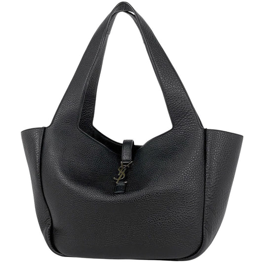 Saint Laurent le Cassette Bear Tote Leather Black