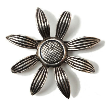 Saint Laurent Brooch Pin Vintage Silver Flower Motif