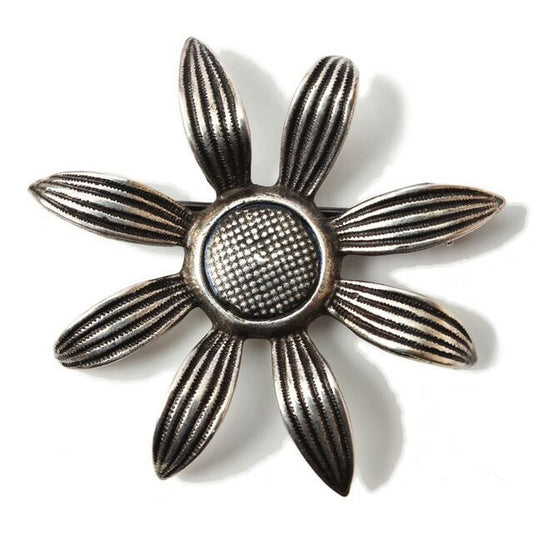 Saint Laurent Brooch Pin Vintage Silver Flower Motif