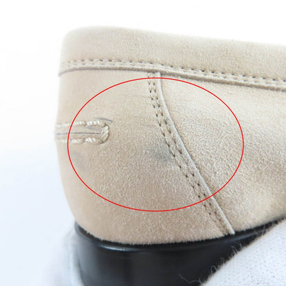 Hermes Destin Pink Gold Kelly Suede Leather Moccasins Beige Hat — view 13