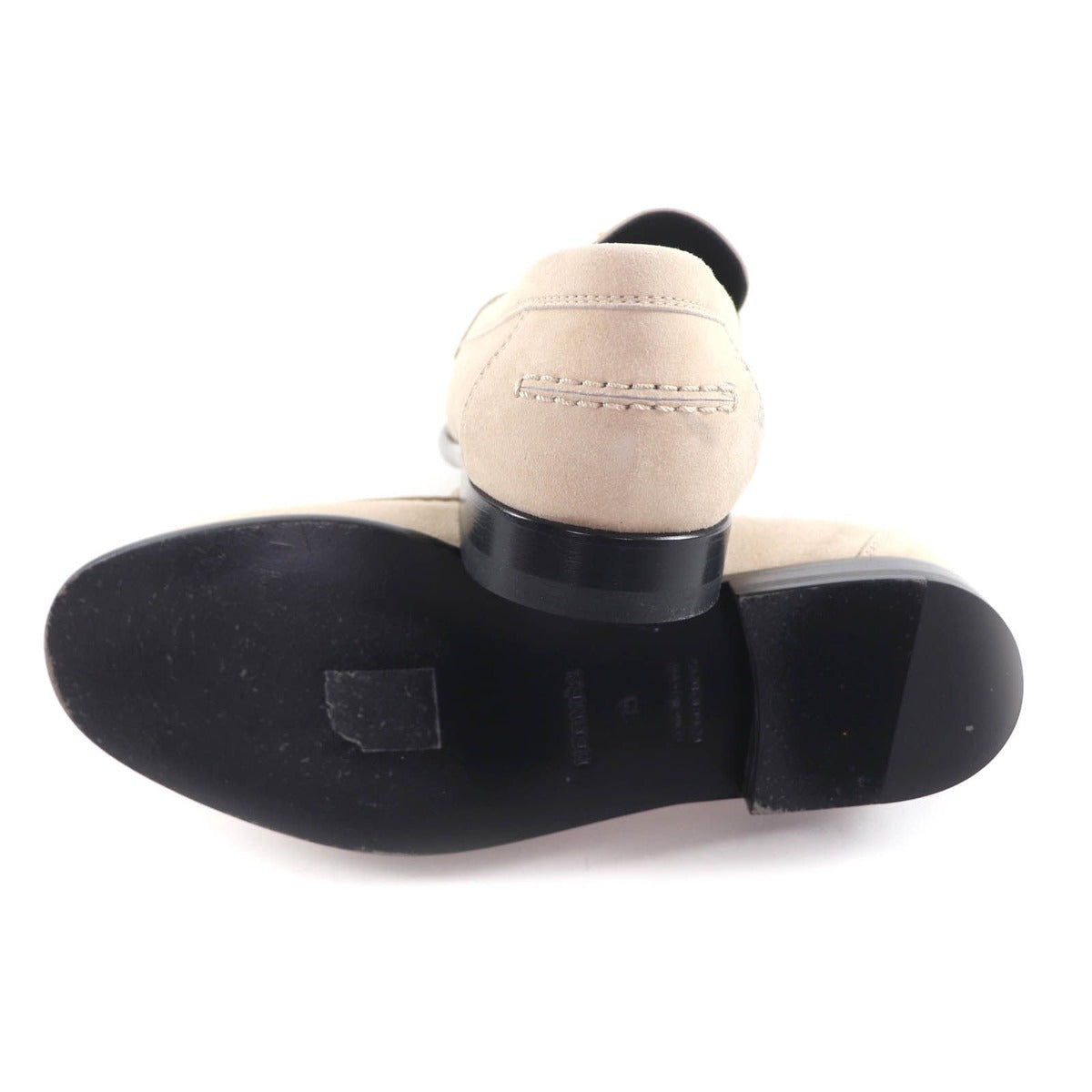 Hermes Destin Pink Gold Kelly Suede Leather Moccasins Beige Hat — view 7