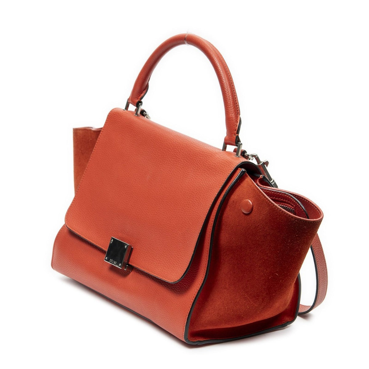 Celine Small Medium Swing Red Grain Calfskin Leather Shoulder Bag — view 2