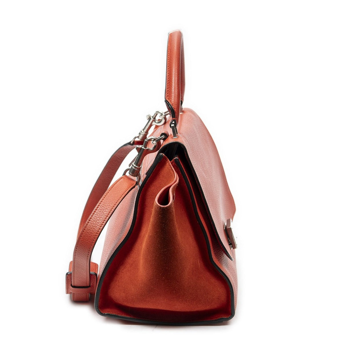 Celine Small Medium Swing Red Grain Calfskin Leather Shoulder Bag — view 4