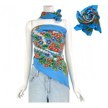 Chanel Large Scarf Silk Jewelry Pattern Multicolor