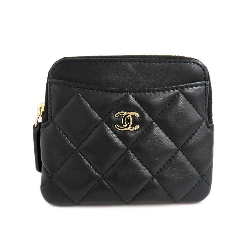 Chanel Classic Zip Coin Purse Ap2061 Black Lambskin Gdhardware