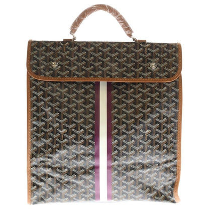 Goyard Sunleger Backpack Brown Black Leather Silver