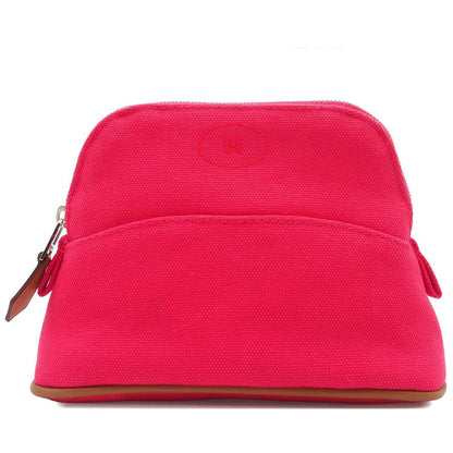 Hermes Bolide Pouch Mini Hibiscus Silver Cotton Canvas