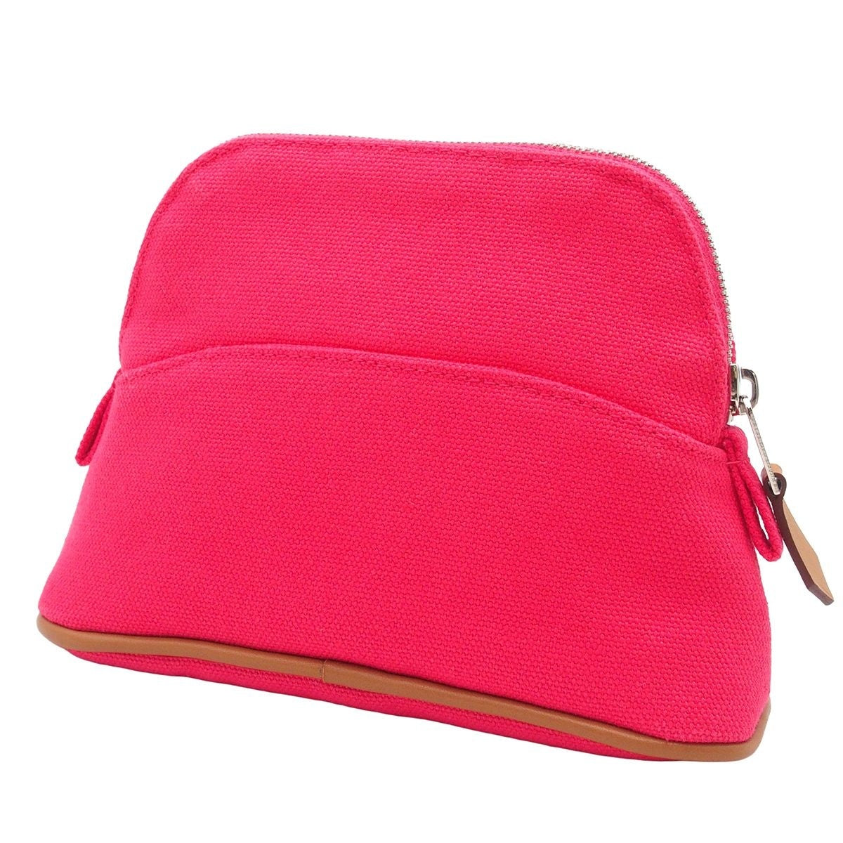 Hermes Bolide Pouch Mini Hibiscus Silver Cotton Canvas — view 2