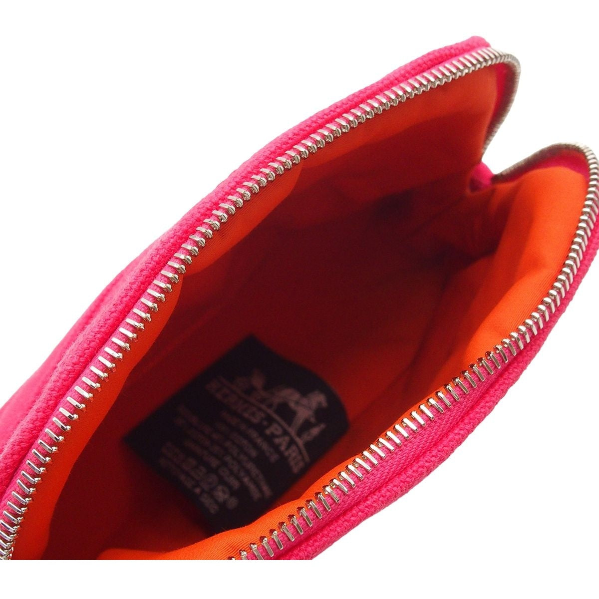 Hermes Bolide Pouch Mini Hibiscus Silver Cotton Canvas — view 4