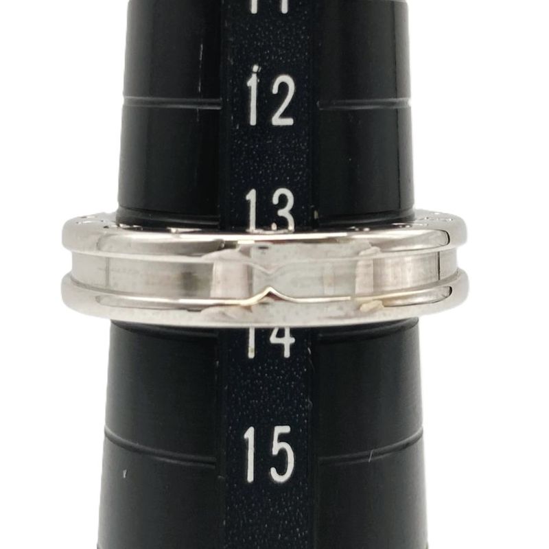 Bulgari Bvlgari Bee Zero One 1 Band Ring #54 18K White Gold 75g White Togo Old