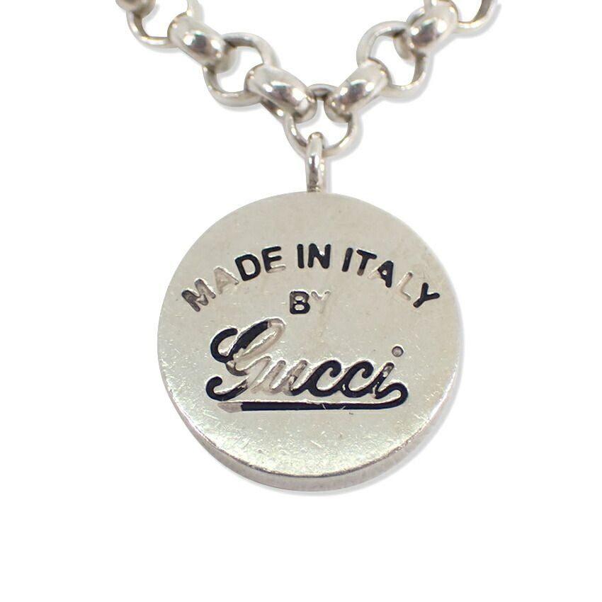 Gucci 925 Logo Circle Pendant Necklace