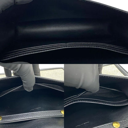 Celine Triomphe Chain Shoulder Bag Canvas Leather Mini