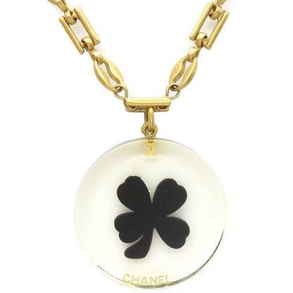Chanel Necklace Coco Mark Clover GP Gold Pendant 01c