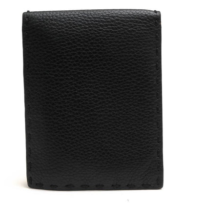 Fendi Wallet Men Wallet Leather Genuine Black 7m0194 O7n Fogxn Coin Wallet