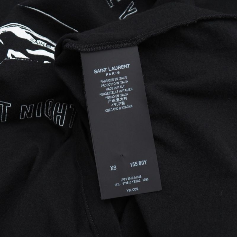 Saint Laurent Paris Short Sleeve T-shirt Size XS Print Cut And Sewn Car Made In