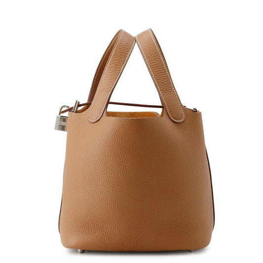 Hermes Handbag Picotin Lock PM Gold Silver Taurillon Clemence