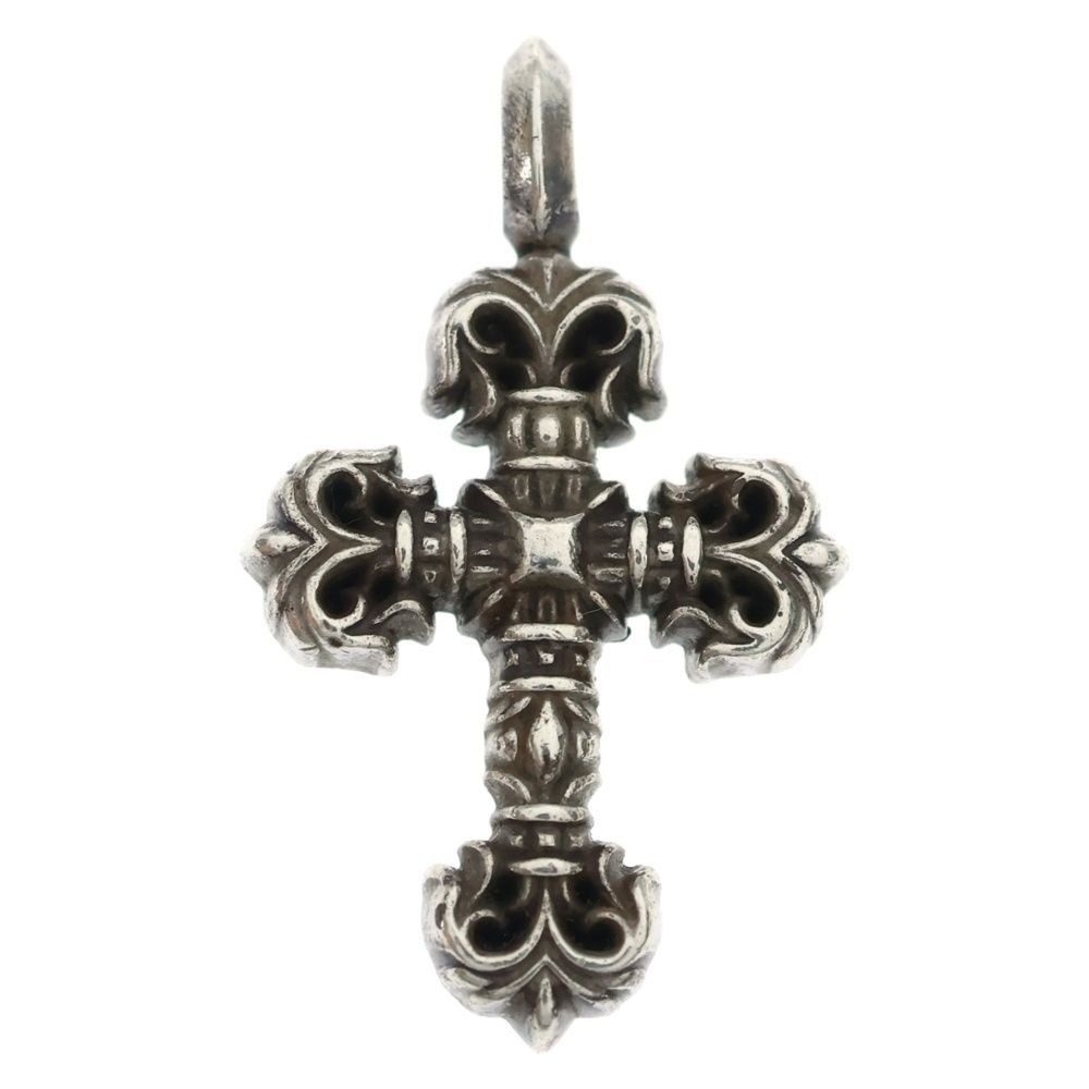 Chrome Hearts Charm Filigree Tiny Cross Pendant Top Silver