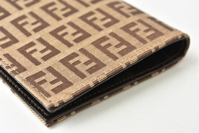 Fendi Wallets For Men Fendi Long Wallet FF Logo Zucca Beige Brown 8m0010 00ny2