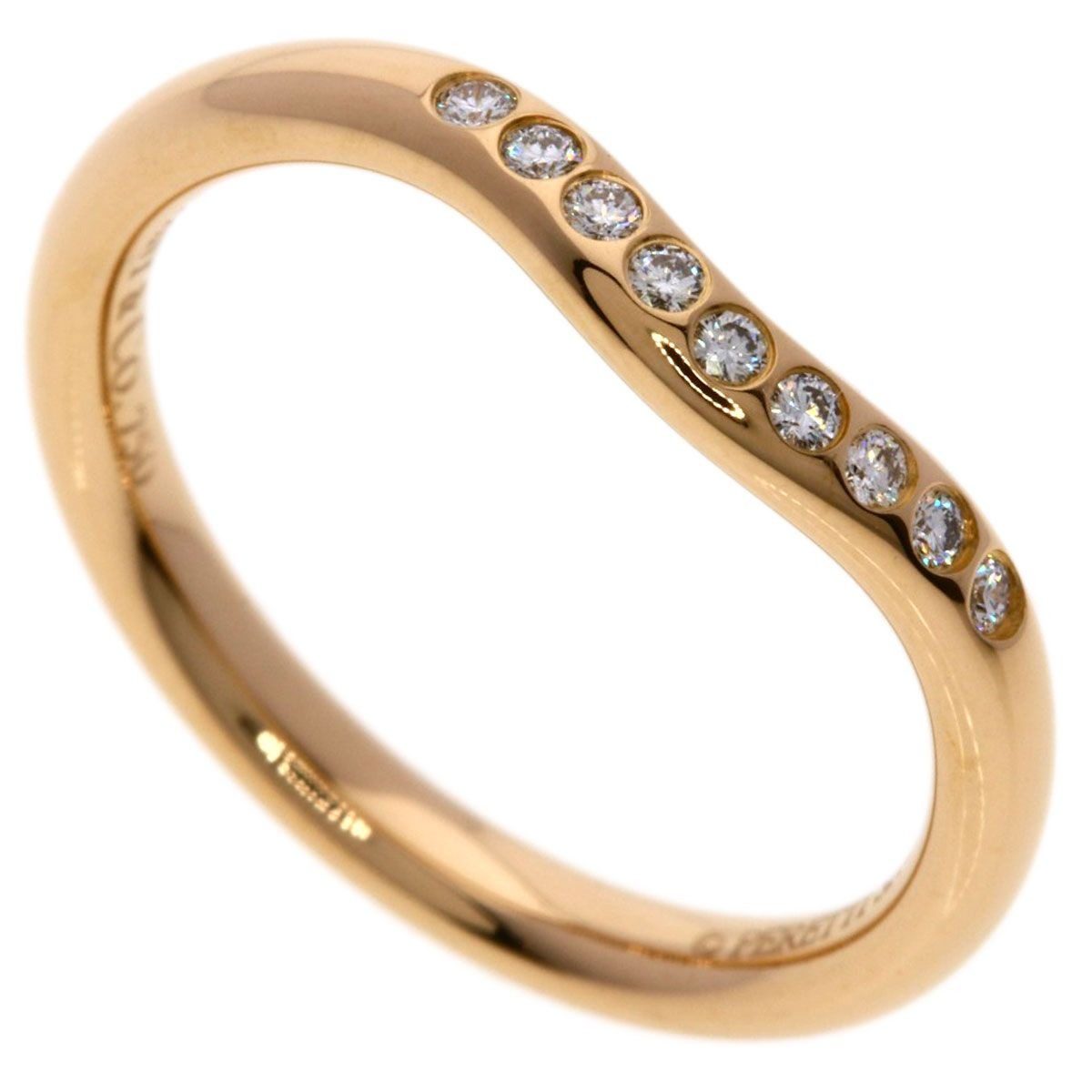 Tiffany & Co T Cube Band Diamond Ring 18k Pink Gold