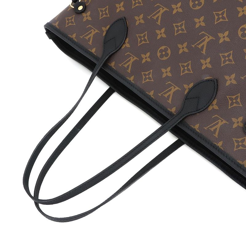 Louis Vuitton Monogram Neverfull Inside Out MM Tote Bag Noir Black M11946 RFID
