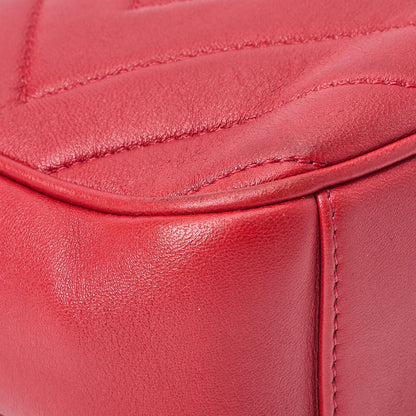 Chanel Diamond Stitching Coco Mark Chain Shoulder Lambskin Red With Gold