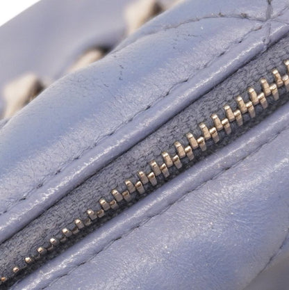 Chanel Shoulder Bag Matelasse Lambskin Purple Silver Hardware Women