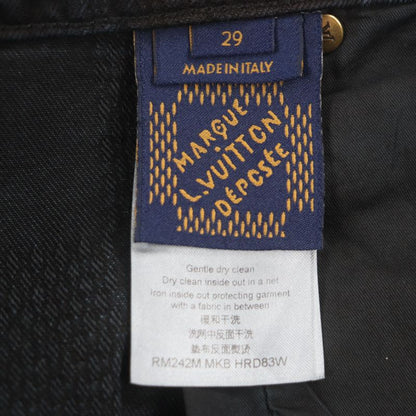  Louis Vuitton 24AW 1afx68 Damier Workwear Cotton Denim Pants Black 29 Made In
