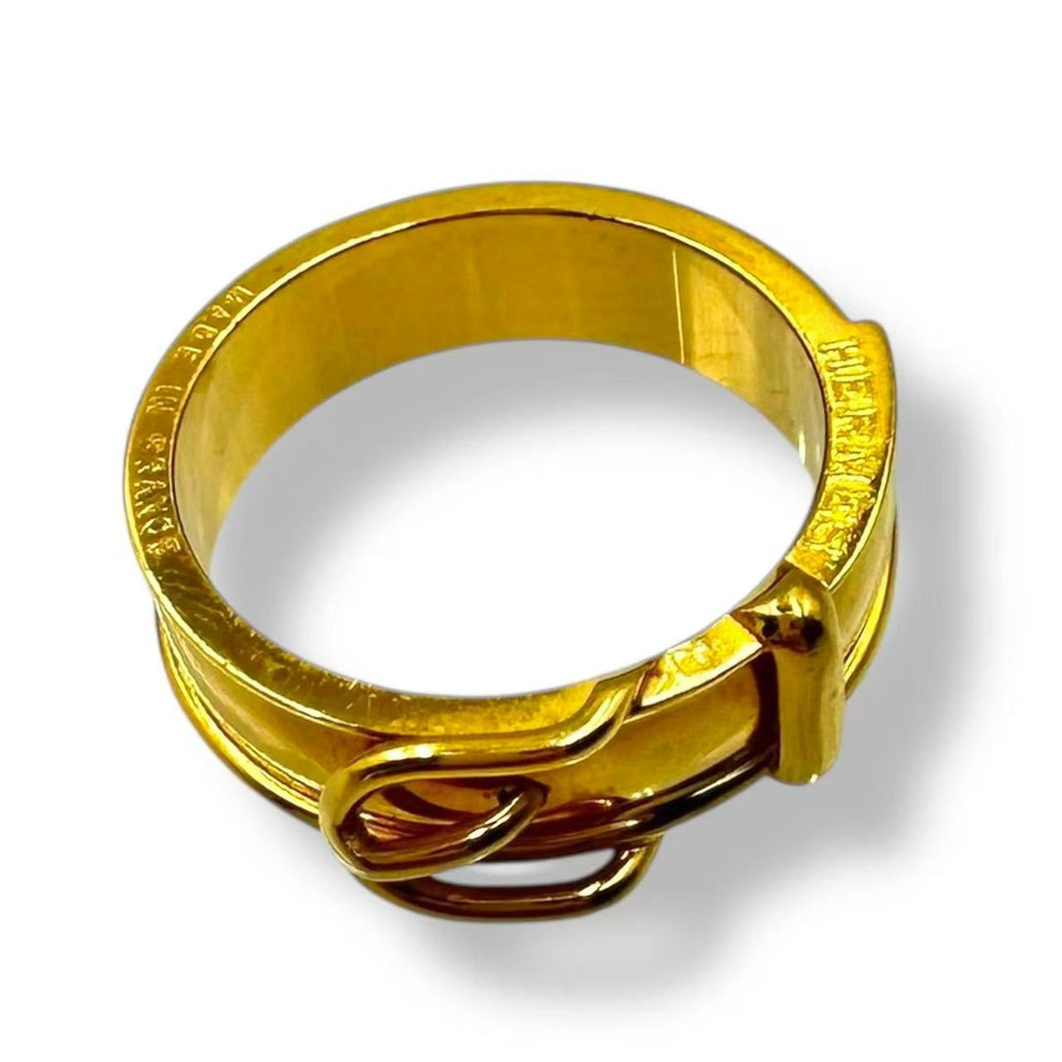 Hermes Scarf Ring Belt Motif Gold — view 4