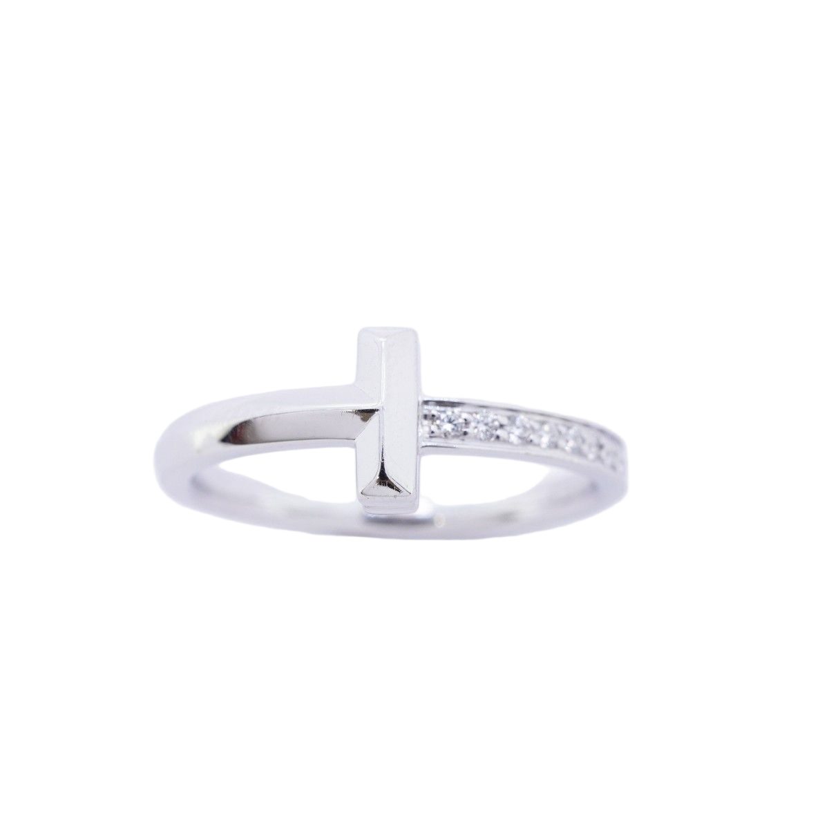 Tiffany & Co Ring T One 18k White Gold Diamond — view 2