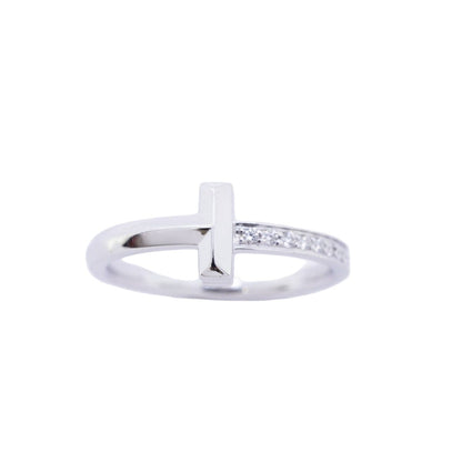Tiffany & Co Ring T One 18k White Gold Diamond — view 2