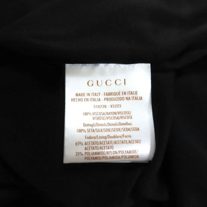 Gucci 310720 Ribbon Design Silk Wrap Dress Black M Hanger Genuine