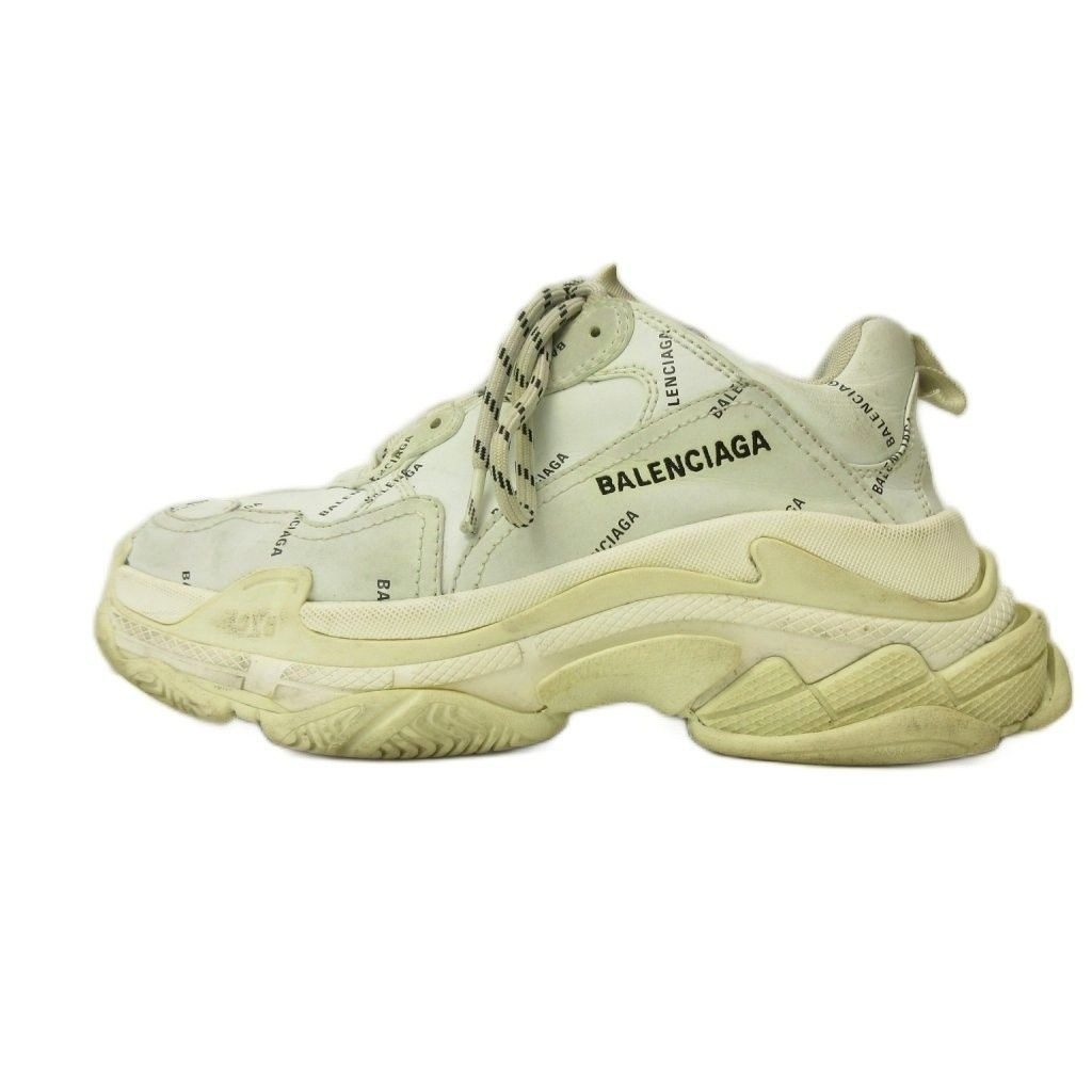 Balenciaga Triple S Sneakers Shoes Low Cut Thick Sole Leather 40 White